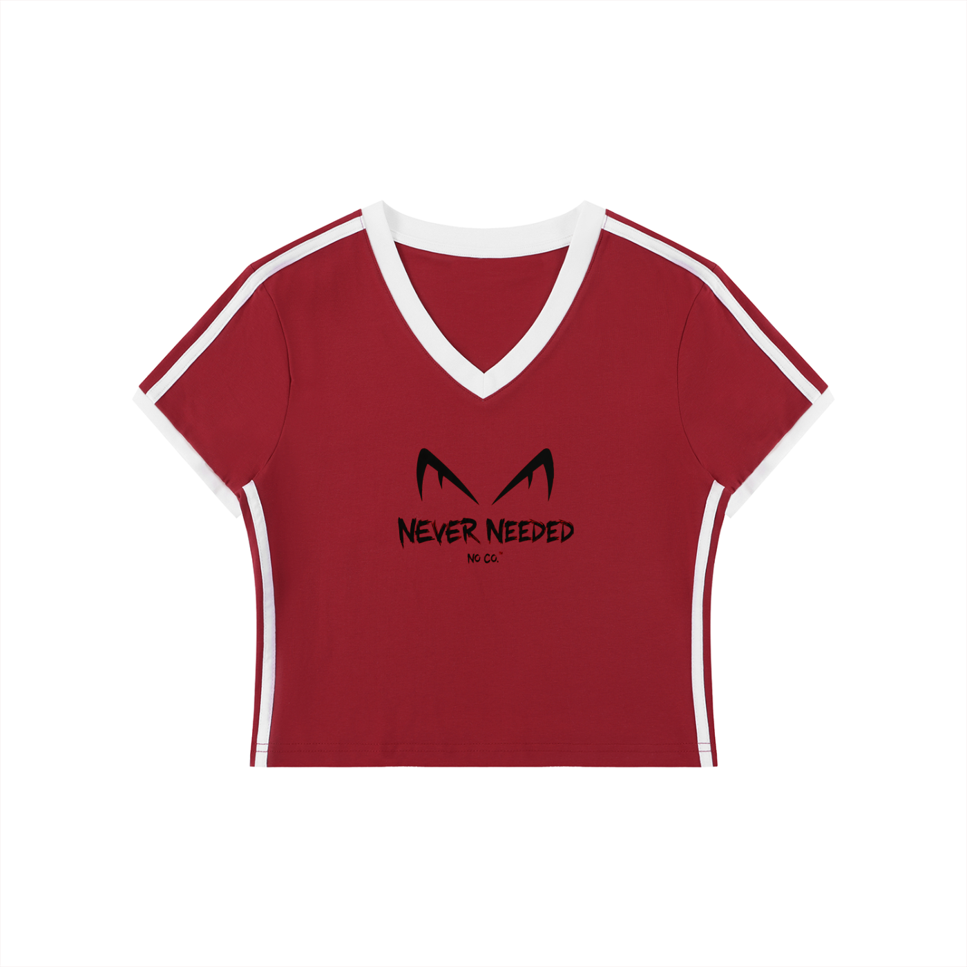 Never Needed V-Neck Crop Tee | No Co.