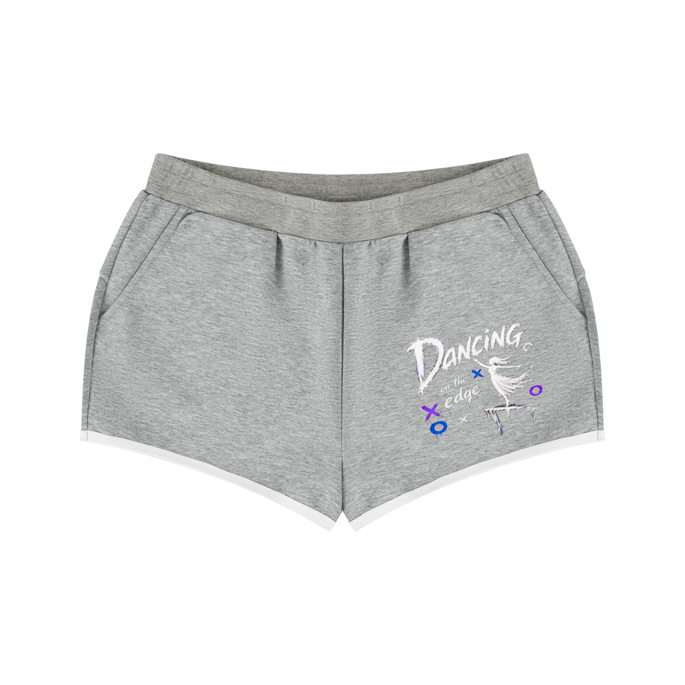No Co. Dancing on the Edge Women's Shorts | Streetwear Lounge Shorts | Graphic Shorts