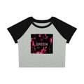 Green Distressed Graphic Raglan Crop Tee | No Co. Streetwear