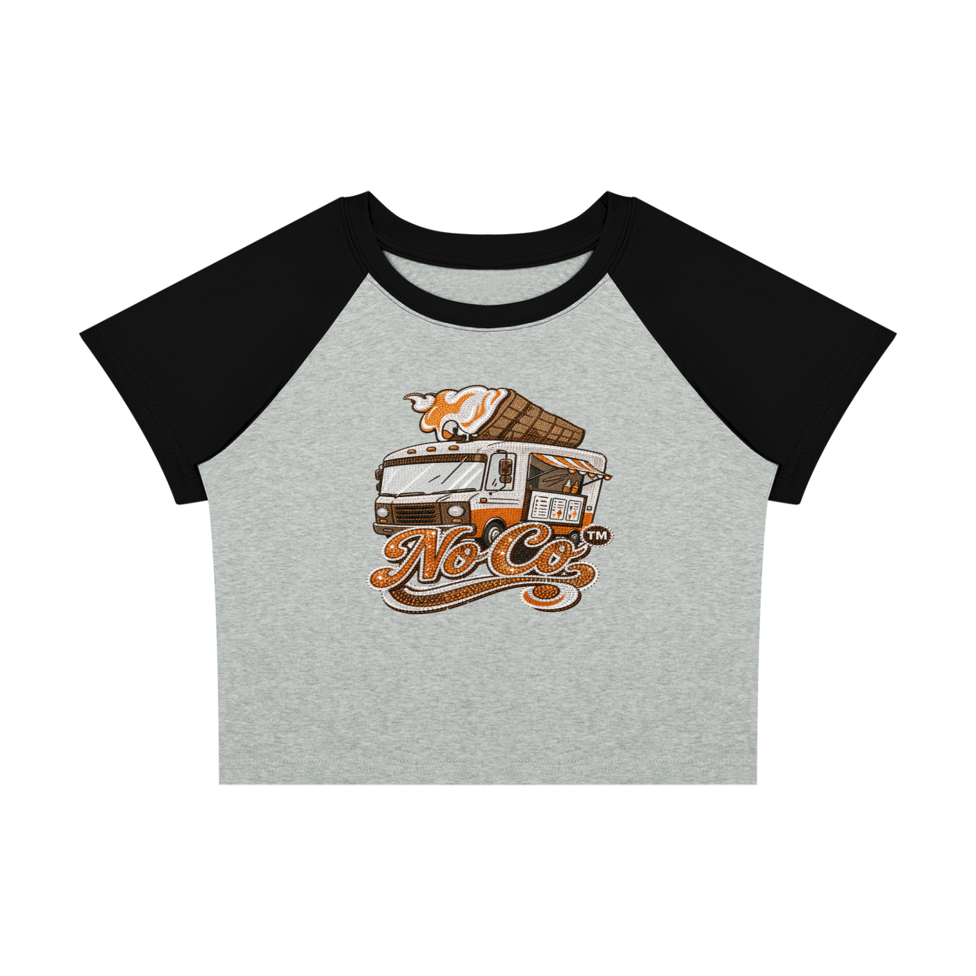 No Co. Ice Cream Truck Raglan Crop Tee | Retro Streetwear Graphic
