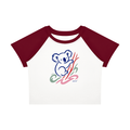 No Co. Koala Line Art Raglan Crop Tee | Minimal Abstract Streetwear