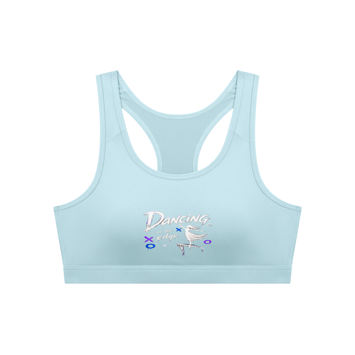 No Co. Dancing on the Edge Sports Bra | Graphic Racerback Activewear Bra