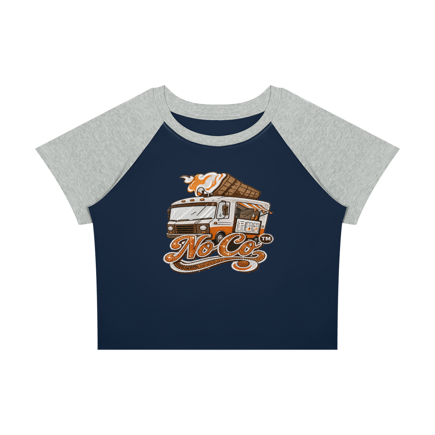No Co. Ice Cream Truck Raglan Crop Tee | Retro Streetwear Graphic