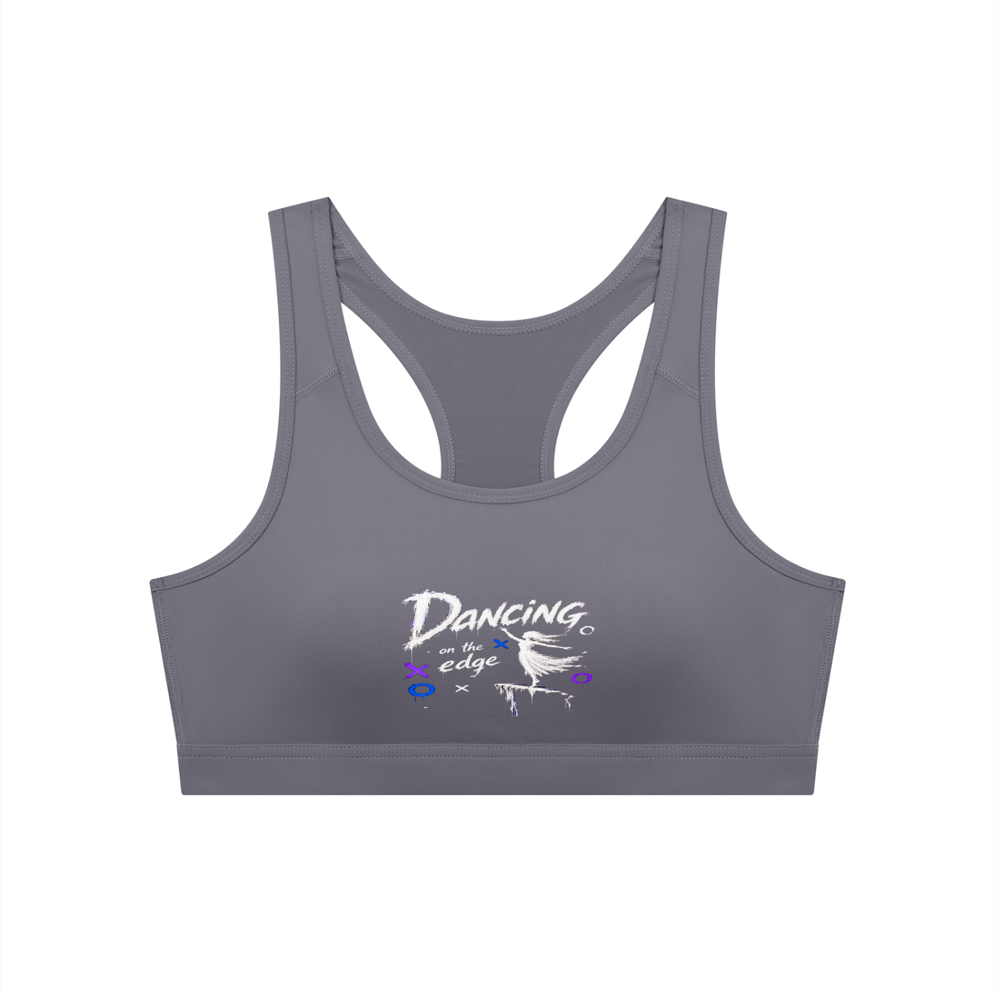No Co. Dancing on the Edge Sports Bra | Graphic Racerback Activewear Bra