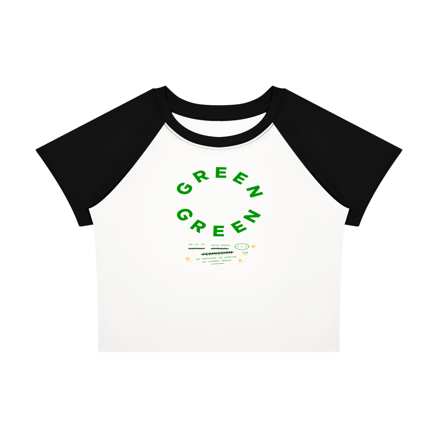 Green "Plugged" Circle Raglan Tee | Never Needed Company